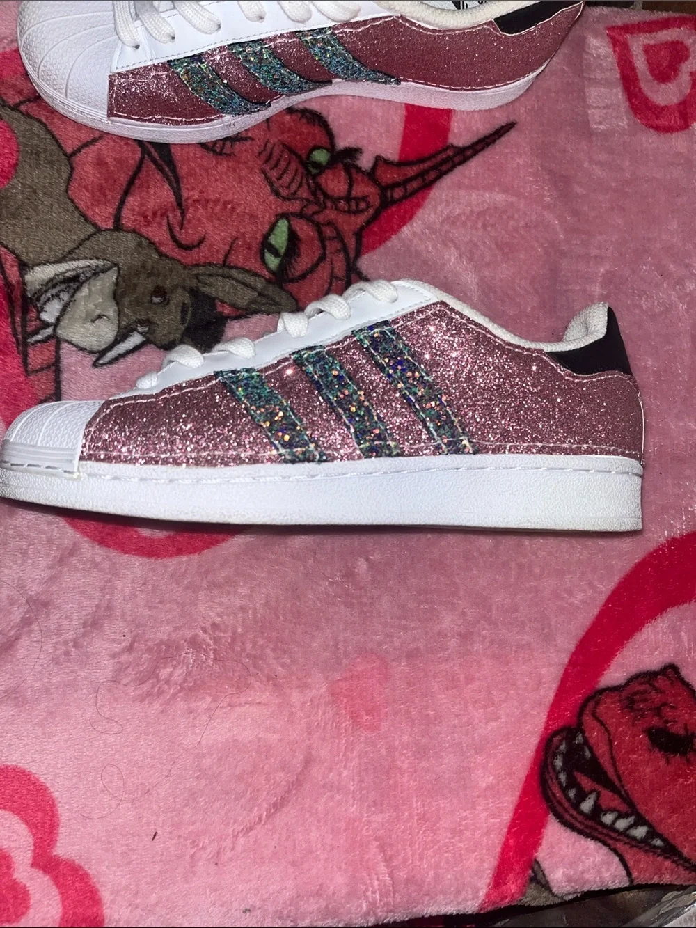 Custom Sparkly Adidas sneakers